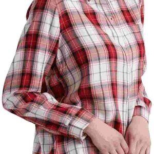 Lucky Brand Women's Red Classic One Pocket Plaid Shirt Size XL